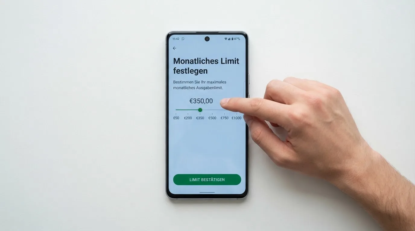 Bildschirmausschnitt eines Formulars zur Festlegung eines monatlichen Einzahlungslimits.